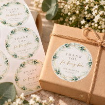 Sage Green Eucalyptus Wedding Thank You