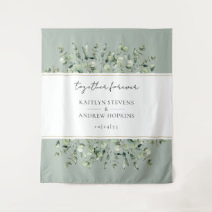 Sage Green Eucalyptus  Wedding Together Forever  Tapestry