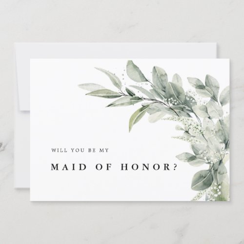Sage Green Eucalyptus Will you be my Bridesmaid In Invitation
