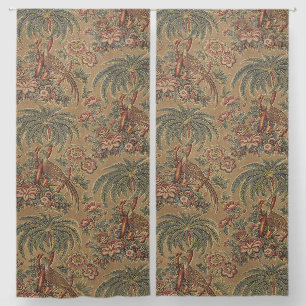Sage Green Exotic Bird Palm Botanical Pattern Blackout Curtains