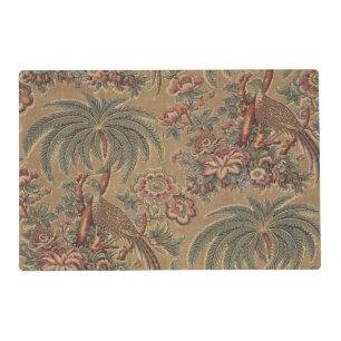 Sage Green Exotic Bird Palm Botanical Pattern Placemat