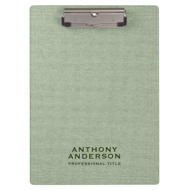 Sage Green Fabric Texture Clipboard (Front)