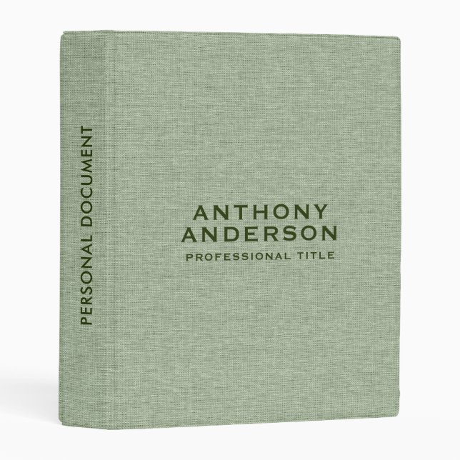 Sage Green Fabric Texture   Mini Binder (Front/Spine)