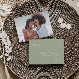 Sage Green Faded Photo Bridesmaid Proposal Card