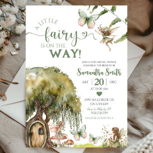 Sage Green Fairy Enchanted Forest Baby Shower Invitation