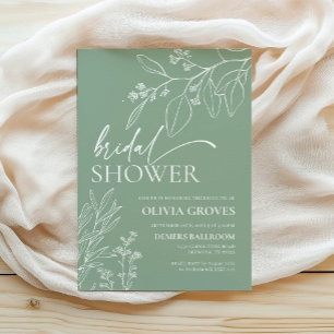Sage Green Fall Bridal Shower Invitation
