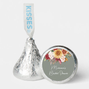 Sage Green Fall Floral Kisses Bridal Shower Favors