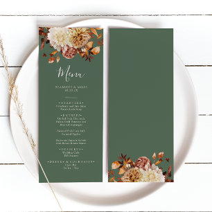 Sage Green Fall Wedding Menu