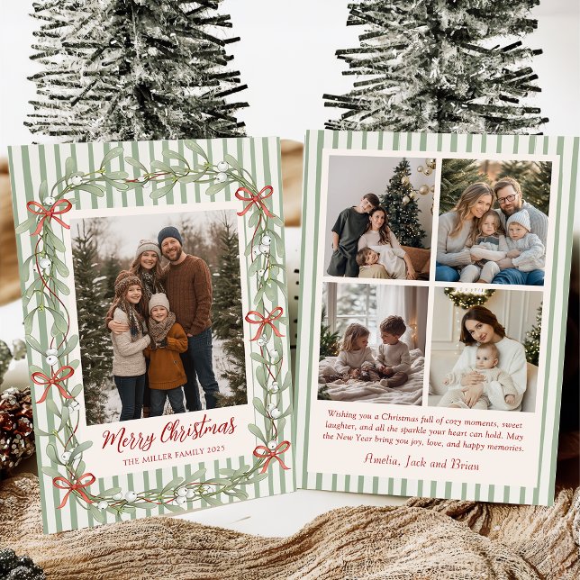 Sage Green Family Photo Christmas Holiday Card (Creator Uploaded)