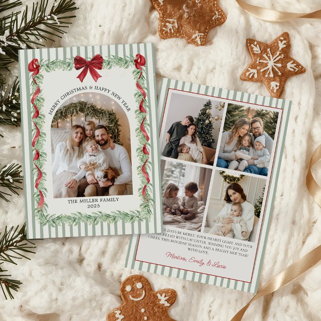 Sage Green Family Photo Christmas Holiday Card (Creator Uploaded)