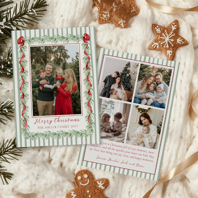 Sage Green Family Photo Christmas Holiday Card (Creator Uploaded)