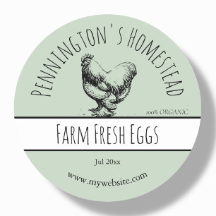 Sage Green   Farm Fresh Egg Labels