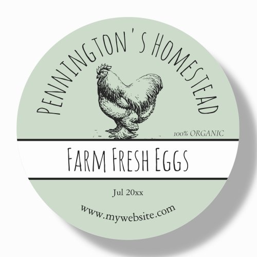 Sage Green  Farm Fresh Egg Labels