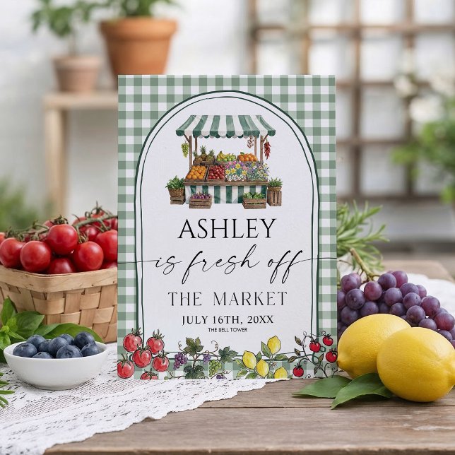 Sage Green Farmers Market Bridal Shower  Invitation (Creator Uploaded)