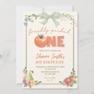 Sage Green Farmer's Market Freshly Picked Birthday Invitation