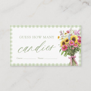 Sage Green Farmers Market Guess How Many Candies Enclosure Card
