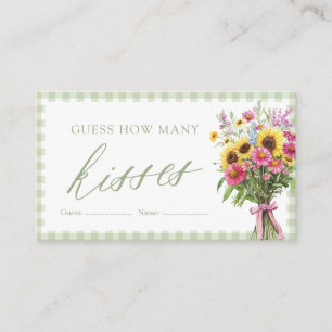 Sage Green Farmers Market Guess How Many Kisses Enclosure Card