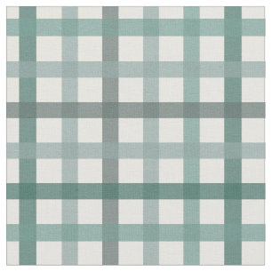 Sage Green Farmhouse Gingham Plaid Tartan Pattern  Fabric