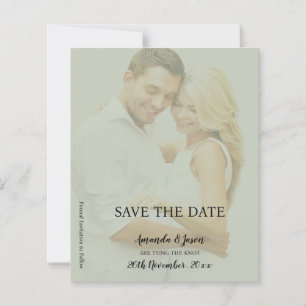 Sage Green Faux Vellum Photo Wedding Save the Date