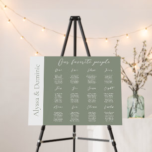  Sage Green Favorite People Wedding Seating Chart Foam Board
