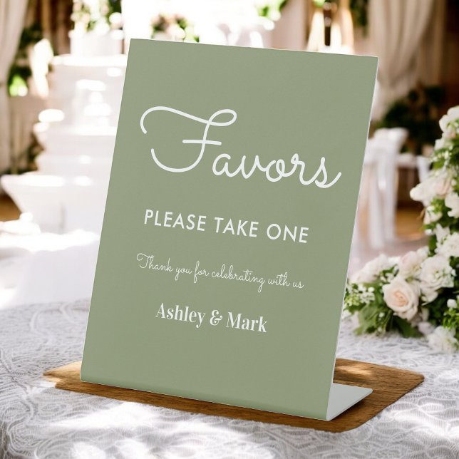 Sage Green Favors Wedding Sign Poster (Creator Uploaded)