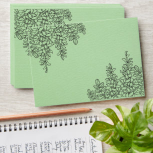 Sage Green Fern Leaf Wedding Envelope