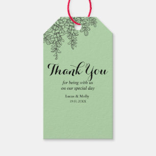 Sage Green Fern Leaf Wedding Gift Tag