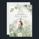 Sage Green Floral Butterfly Princess Mis Quince Invitation<br><div class="desc">EDITABLE Sage Green Floral Butterfly Princess Mis Quince Invitation
Elegant Princess 15 Anos Gold Crown Quinceañera Invitation
Dusty Green Spanish Girl Sweet 16th Birthday Party</div>