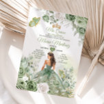 Sage Green Floral Butterfly Princess Mis Quince Invitation<br><div class="desc">EDITABLE Sage Green Floral Butterfly Princess Mis Quince Invitation
Elegant Princess 15 Anos Gold Crown Quinceañera Invitation
Dusty Green Spanish Girl Sweet 16th Birthday Party</div>