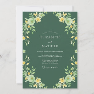 Sage Green Floral Canopy Wedding Invitation