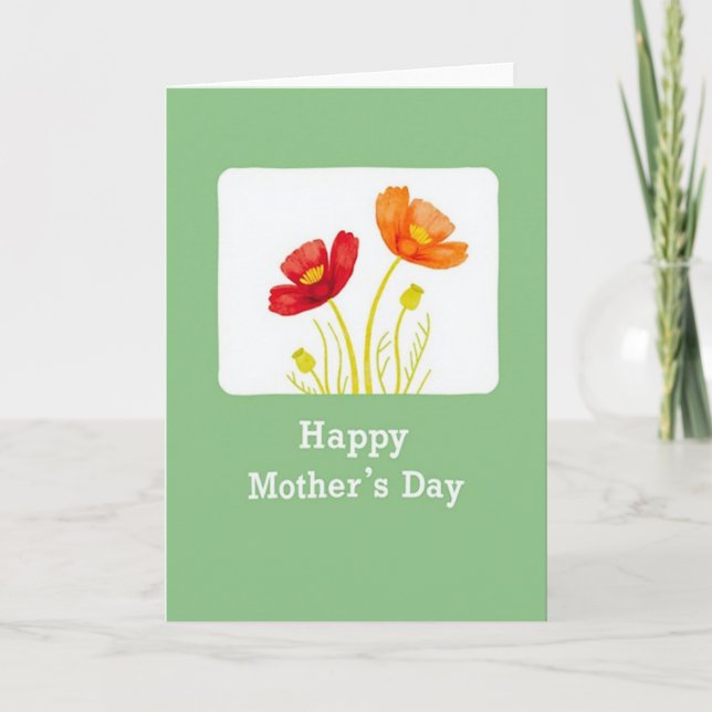 Sage Green Floral Card (Front)