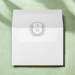 Sage Green Floral Crest Monogram Wedding Envelope<br><div class="desc">Add a touch of elegance to your wedding correspondence with our Floral Crest Monogram Wedding Envelope. Featuring a beautifully designed floral crest and personalized monogram, this envelope sets the tone for your special day. Crafted from high-quality materials, it offers a luxurious feel while perfectly complementing your wedding invitations. Ideal for...</div>