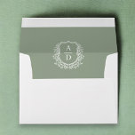Sage Green Floral Crest Monogram Wedding Envelope<br><div class="desc">Add a touch of elegance to your wedding correspondence with our Floral Crest Monogram Wedding Envelope. Featuring a beautifully designed floral crest and personalized monogram, this envelope sets the tone for your special day. Crafted from high-quality materials, it offers a luxurious feel while perfectly complementing your wedding invitations. Ideal for...</div>