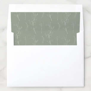 Sage Green Floral Envelope Liner