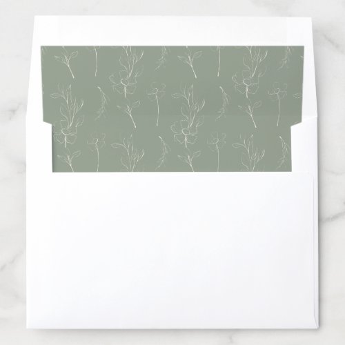 Sage Green Floral Envelope Liner