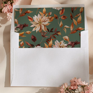 Sage Green Floral Envelope Liner