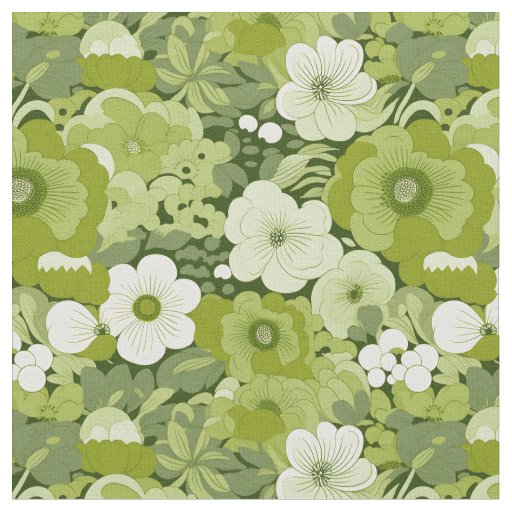 Sage Green Floral  Fabric