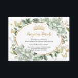 Sage Green Floral Flowers Butterflies Quinceañera Enclosure Card<br><div class="desc">These pretty sage green floral Quinceañera / Sweet 16 / 18th Birthday enclosure cards features beautiful sage green flowers and gold and sage green butterflies. Simply click the customize it further button to edit the texts, change fonts and fonts colors. Use these enclosure cards for extra details, parking / location...</div>