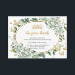 Sage Green Floral Flowers Butterflies Quinceañera Enclosure Card<br><div class="desc">These pretty sage green floral Quinceañera / Sweet 16 / 18th Birthday enclosure cards features beautiful sage green flowers and gold and sage green butterflies. Simply click the customize it further button to edit the texts, change fonts and fonts colors. Use these enclosure cards for extra details, parking / location...</div>
