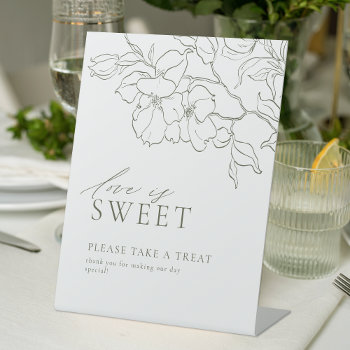 Sage Green Floral Love Is Sweet Wedding Favor Sign by AvaPaperie at Zazzle