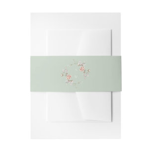 Sage Green Floral Monogram Wedding Belly Band