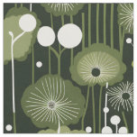 Sage green floral on dark background  fabric