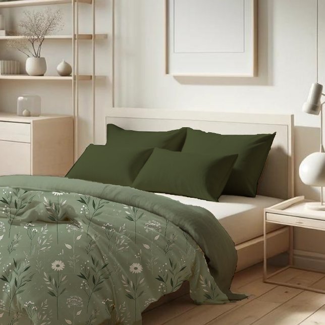 Sage Green Floral Pattern Duvet Cover (sage green Floral Pattern )