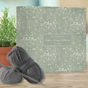 Sage Green Floral Pattern Keeper 3 Ring Binder