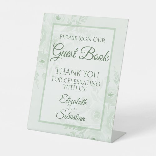 Sage Green Floral Please Sign Our Guestbook Sign