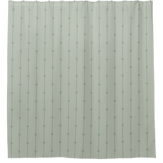 Sage Green floral stripe Shower Curtain (Front)