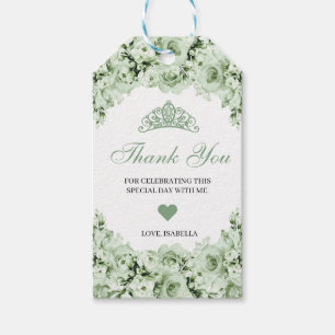 Sage Green Floral Thank You Gift Tags