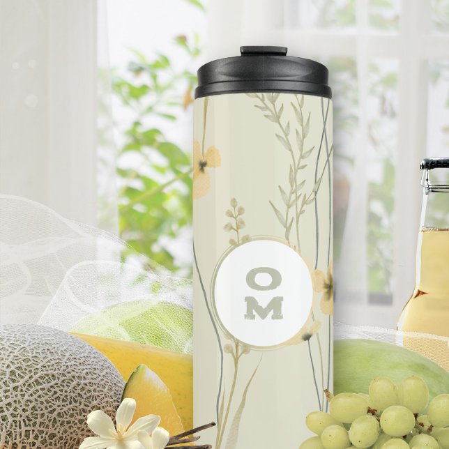Sage Green Floral Traveler Thermal Tumbler (Sage Green Floral Traveler Thermal Tumbler ©Susanne Sachers - Sunny Mind 🌞)