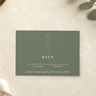 Sage Green Floral Trend Kindly Reply Wedding Invitation