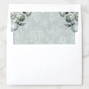 Sage Green Floral Wedding Envelope Liner